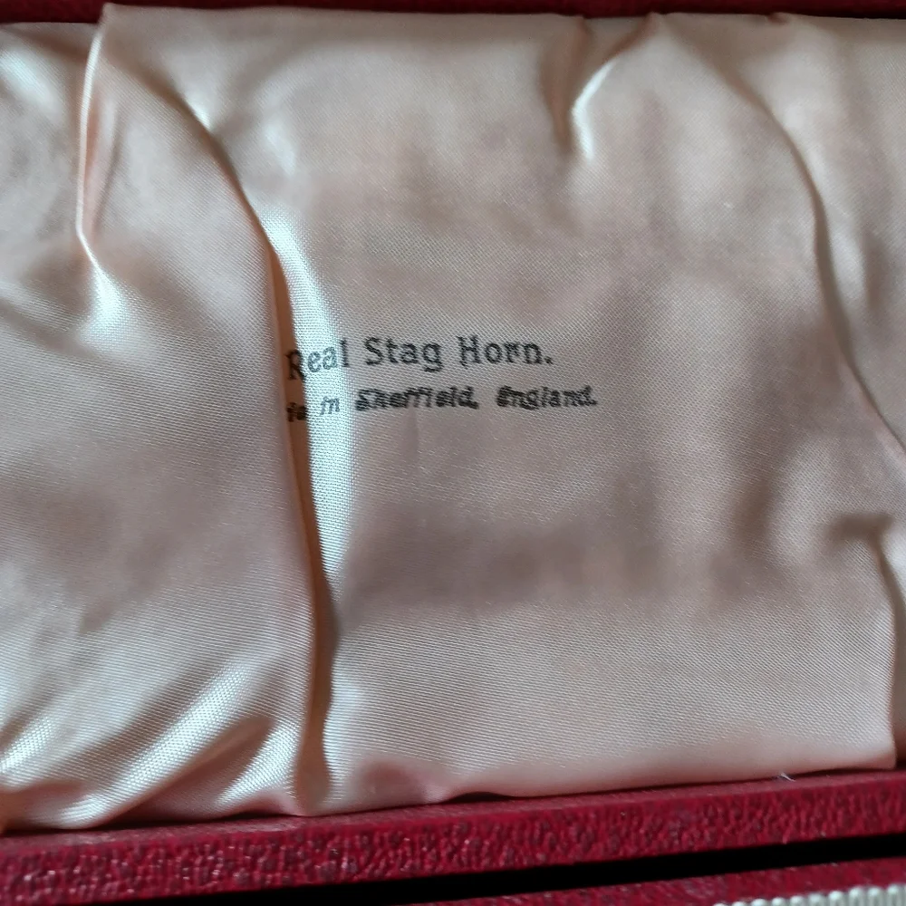 Real Stag Horn Thanksgiving carving knife and sharpener set